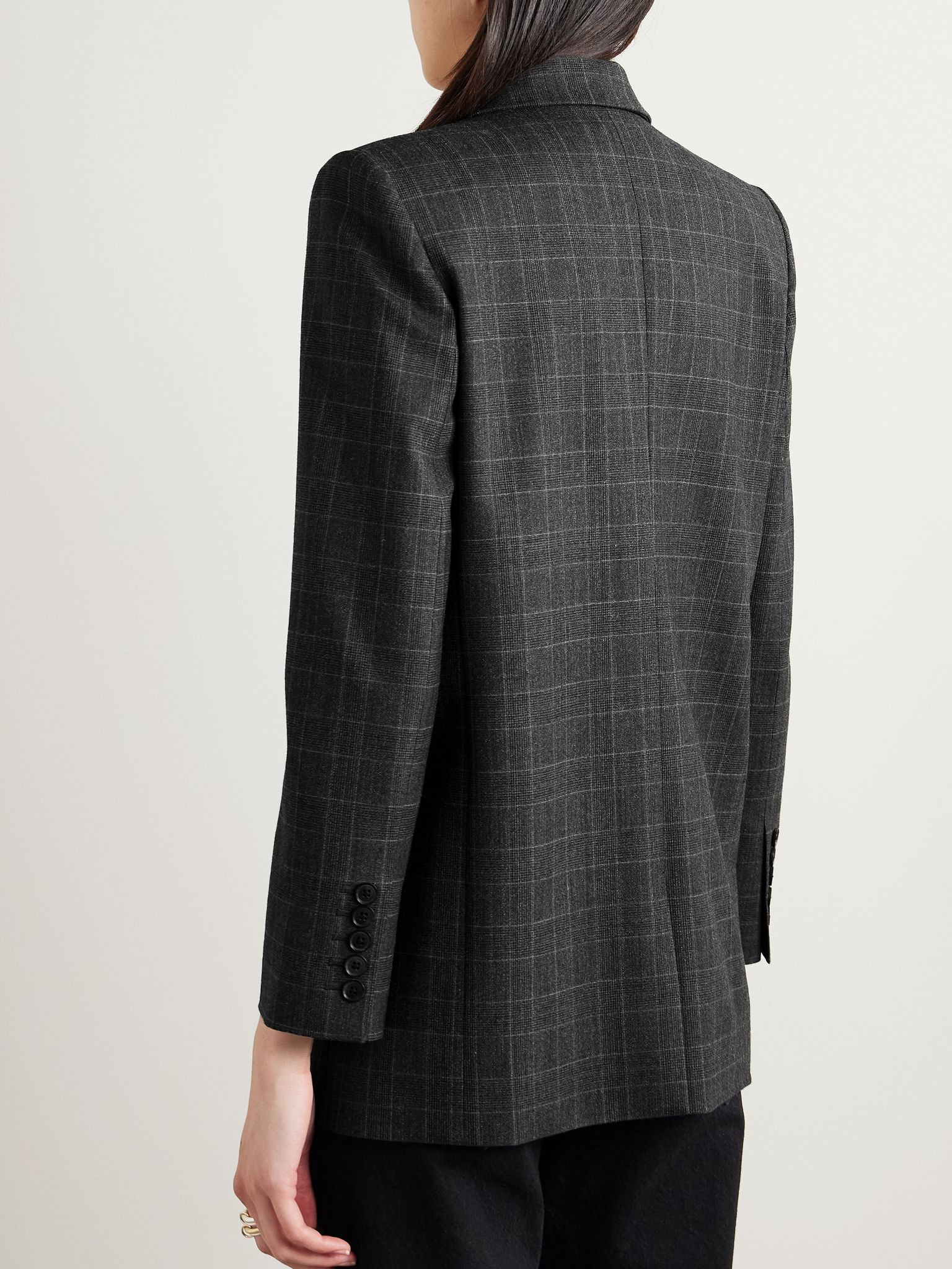 Diane checked wool-blend blazer Dark gray - 4