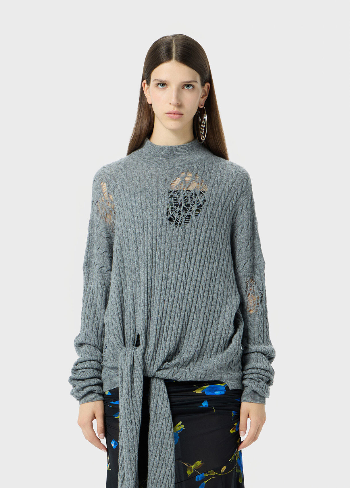 TWISTED KNIT SWEATER WITH FRONT KNOT - 2