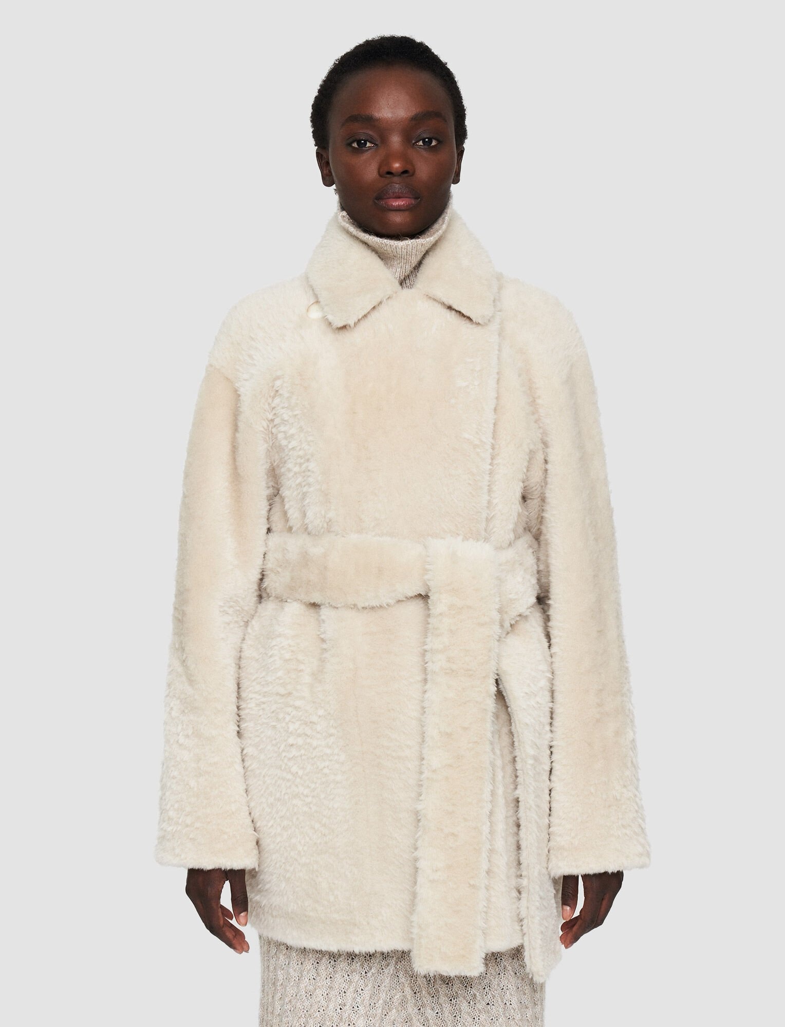 Textured Shearling Clery Coat - 3