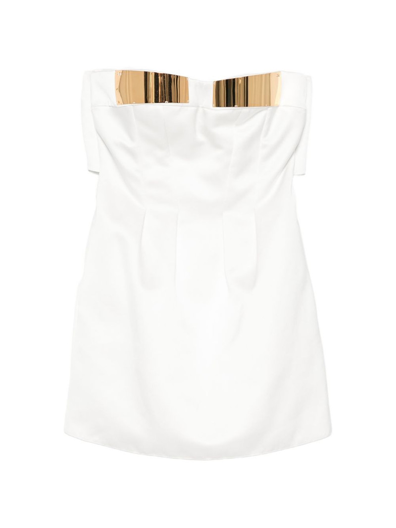 metallic-detail strapless mini dress 1