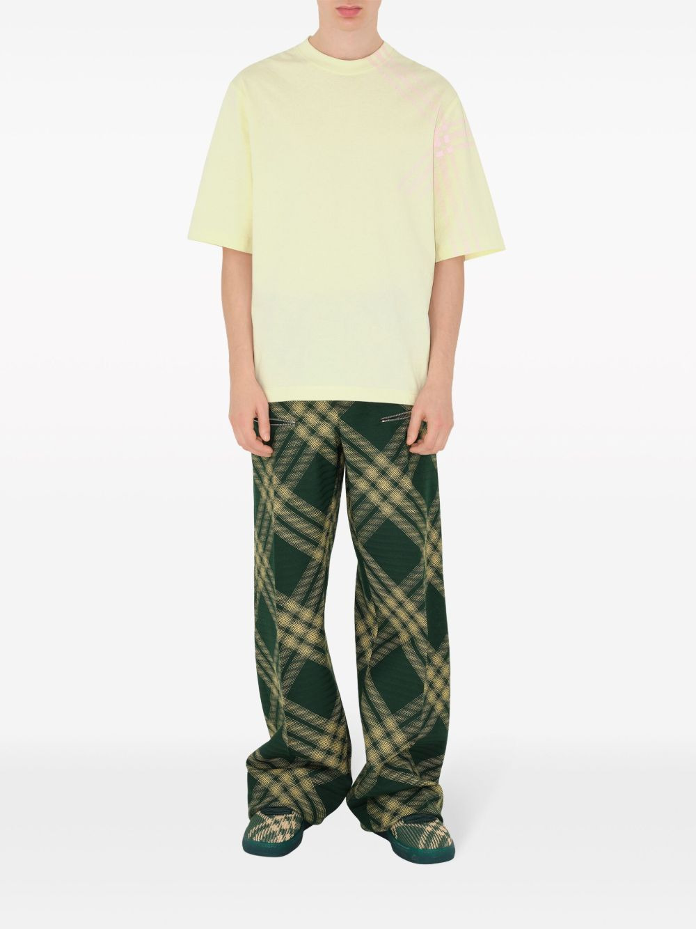 check-print cotton T-shirt - 2