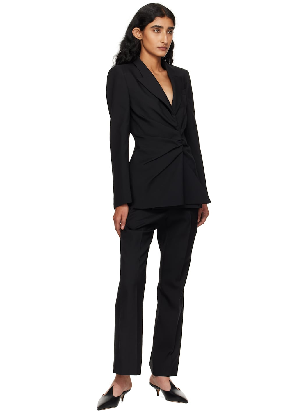 Black Kickback Trousers - 4
