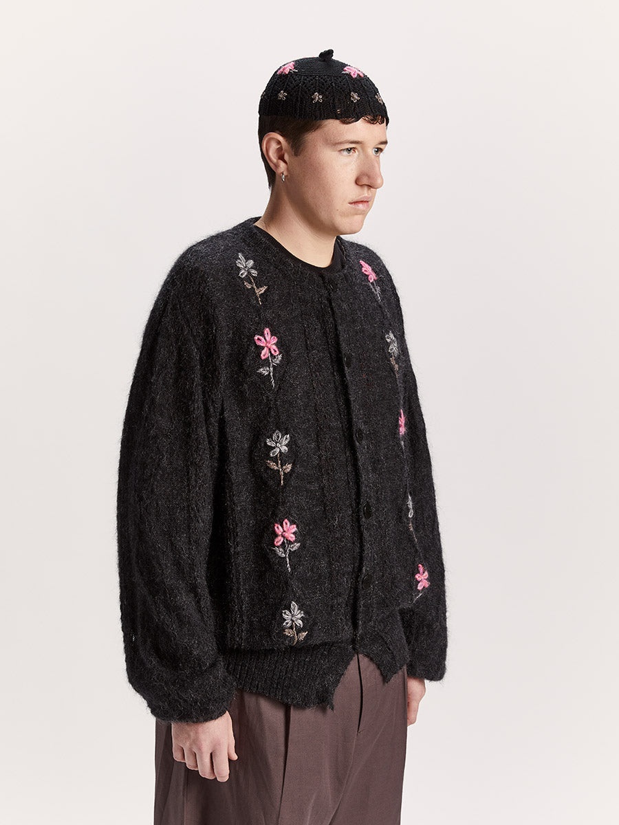 Cormagliano Mohair Cardigan Black - 3