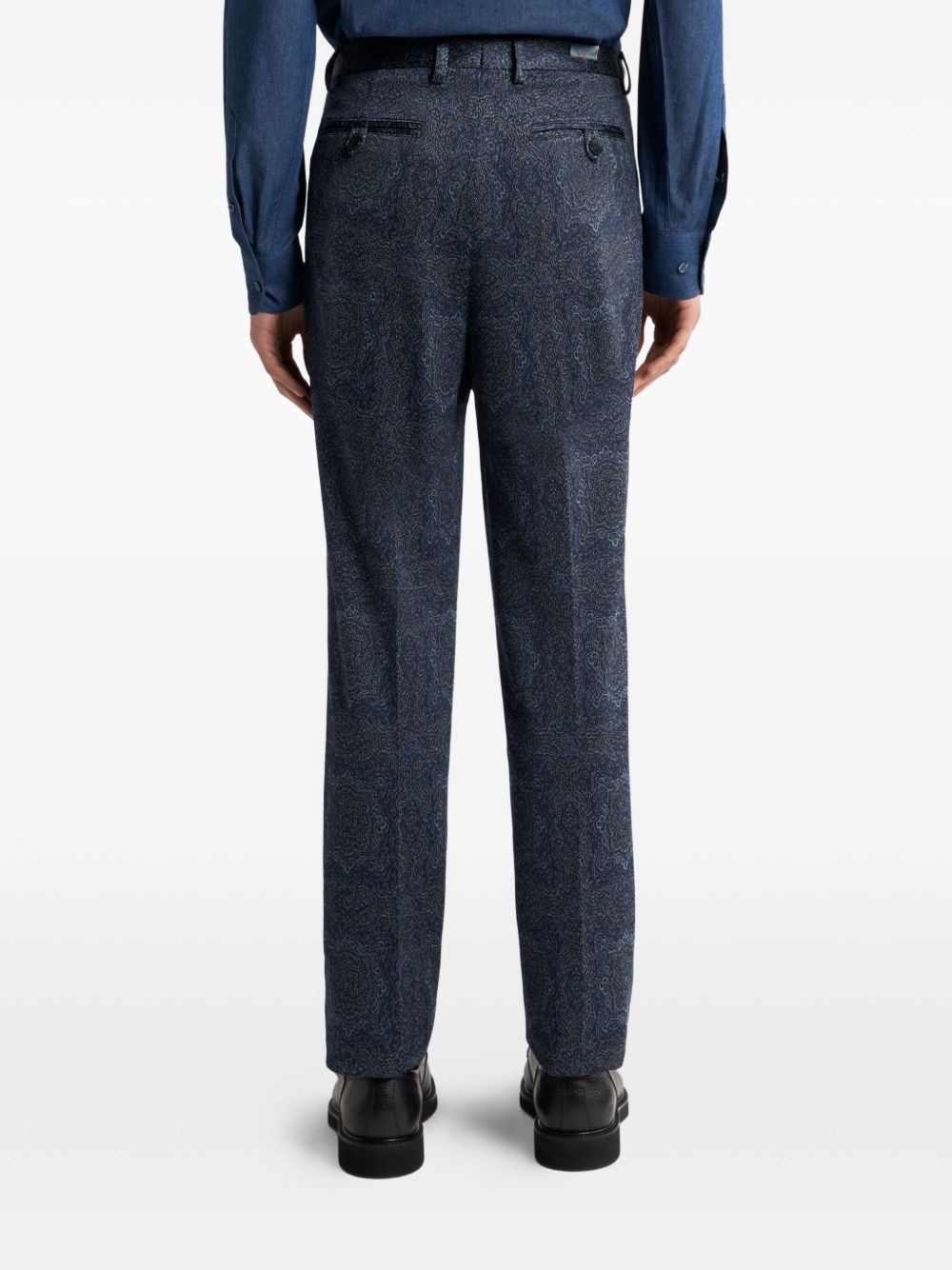patterned-jacquard tailored trousers - 4