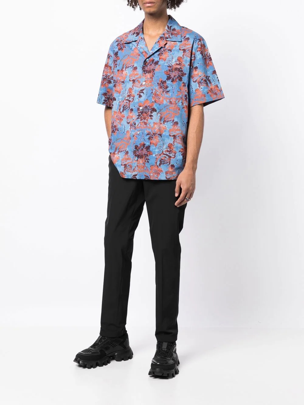 floral-print short-sleeved shirt - 2