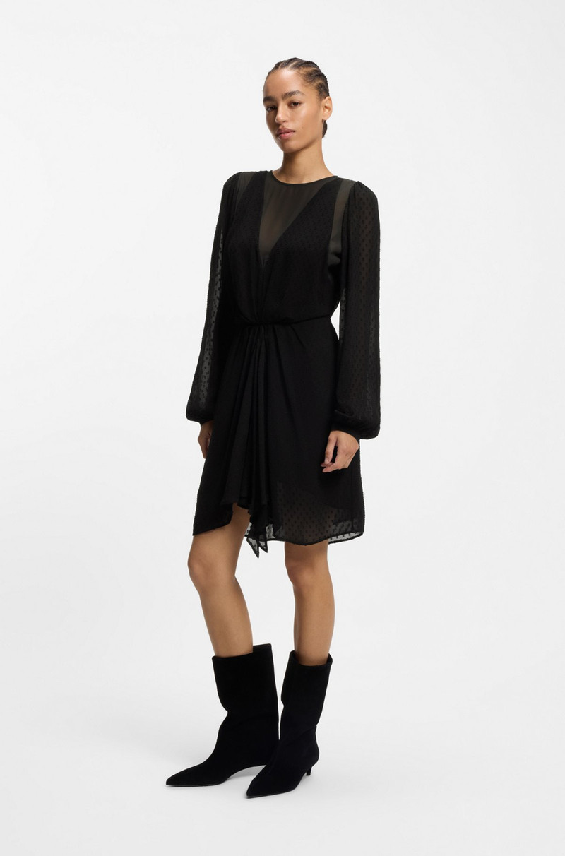 DRAPE-DETAIL DRESS WITH POLKA DOTS 3