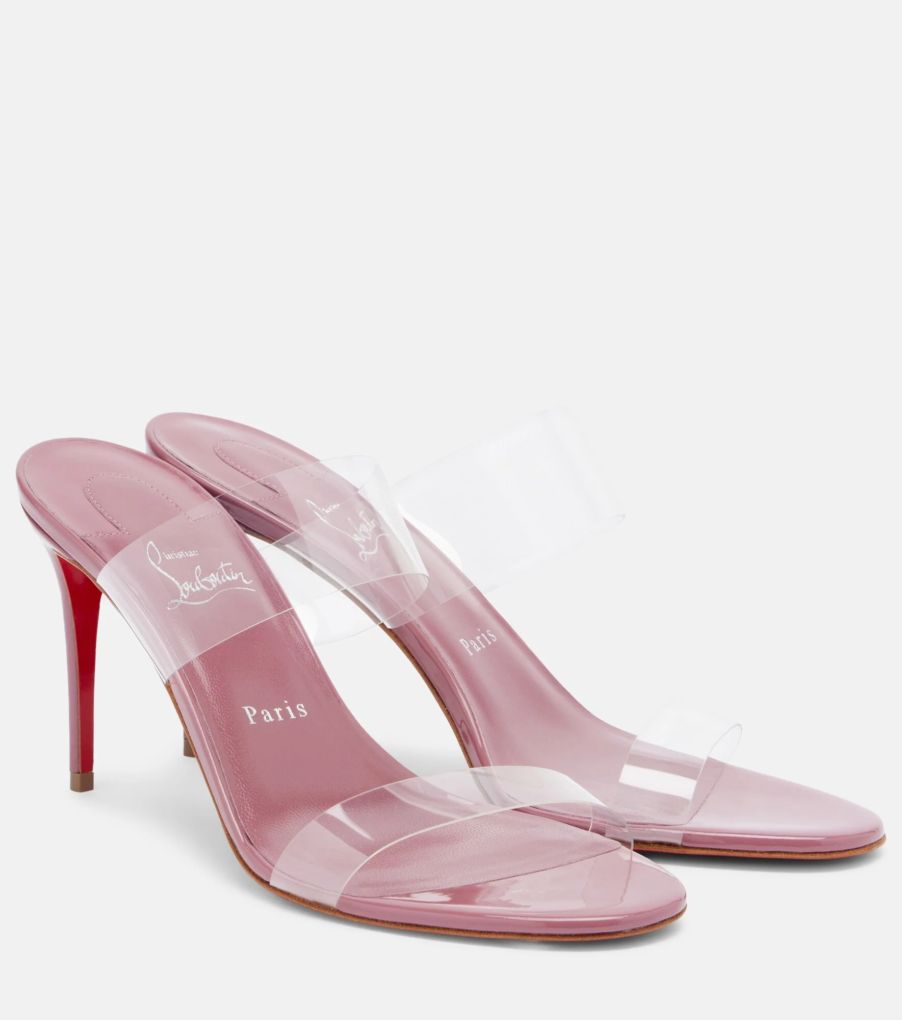 Just Nothing leather-trimmed TPU mules - 1