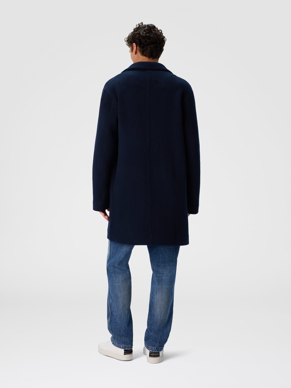 Double Knit Coat with Zigzag Pattern - 3