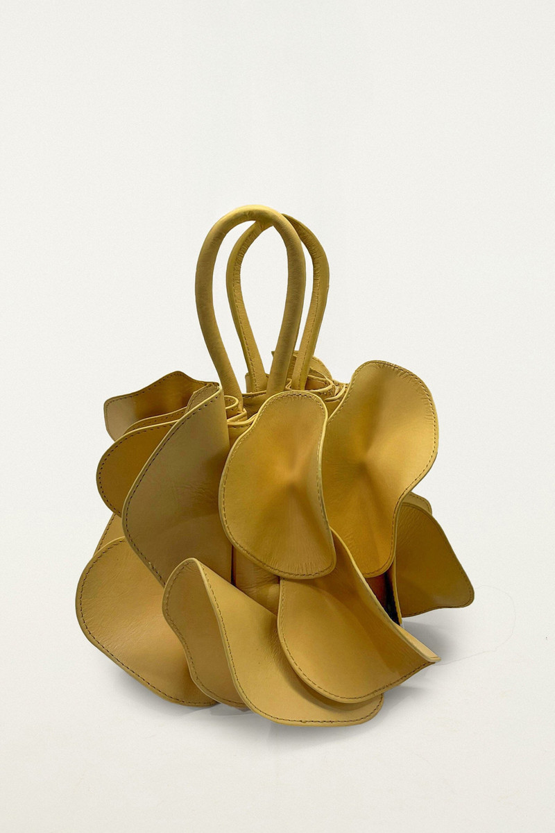 Pink Red Leather Flower Bag 1