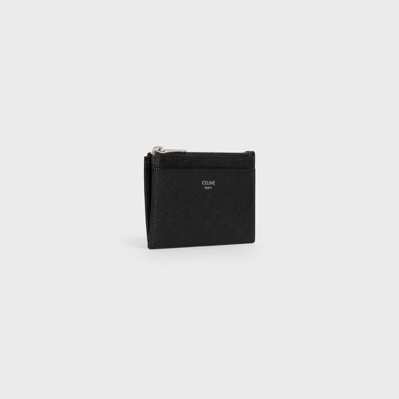 CELINE Zipped Card Holder in Grained Calfskin outlook