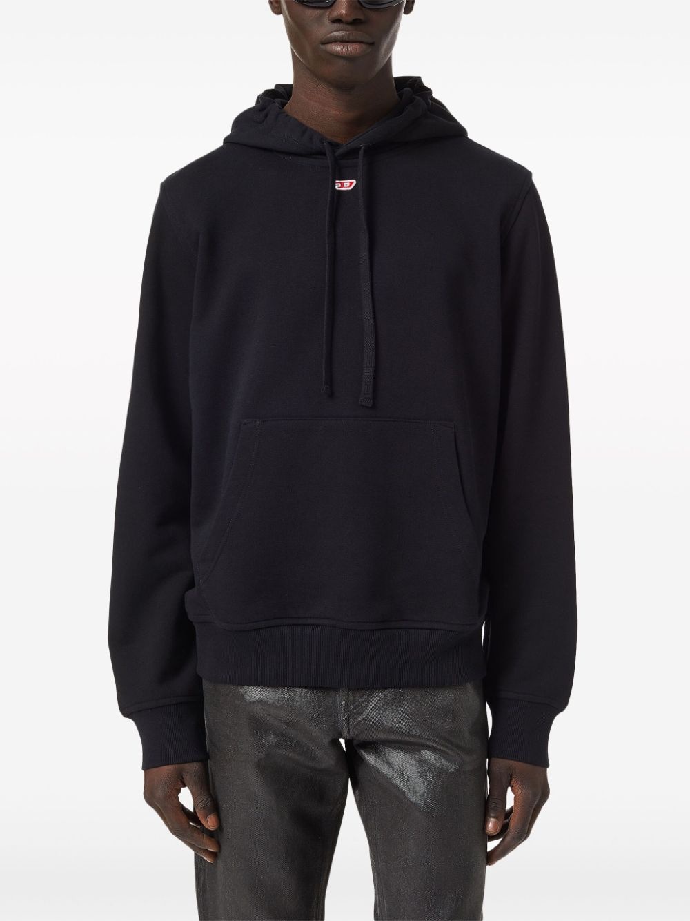 logo-embroidered cotton hoodie - 3