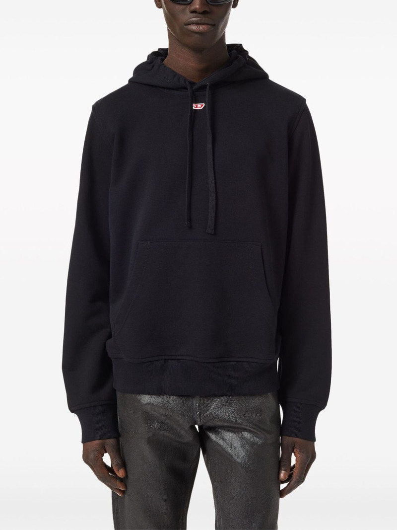 Diesel logo-embroidered cotton hoodie outlook