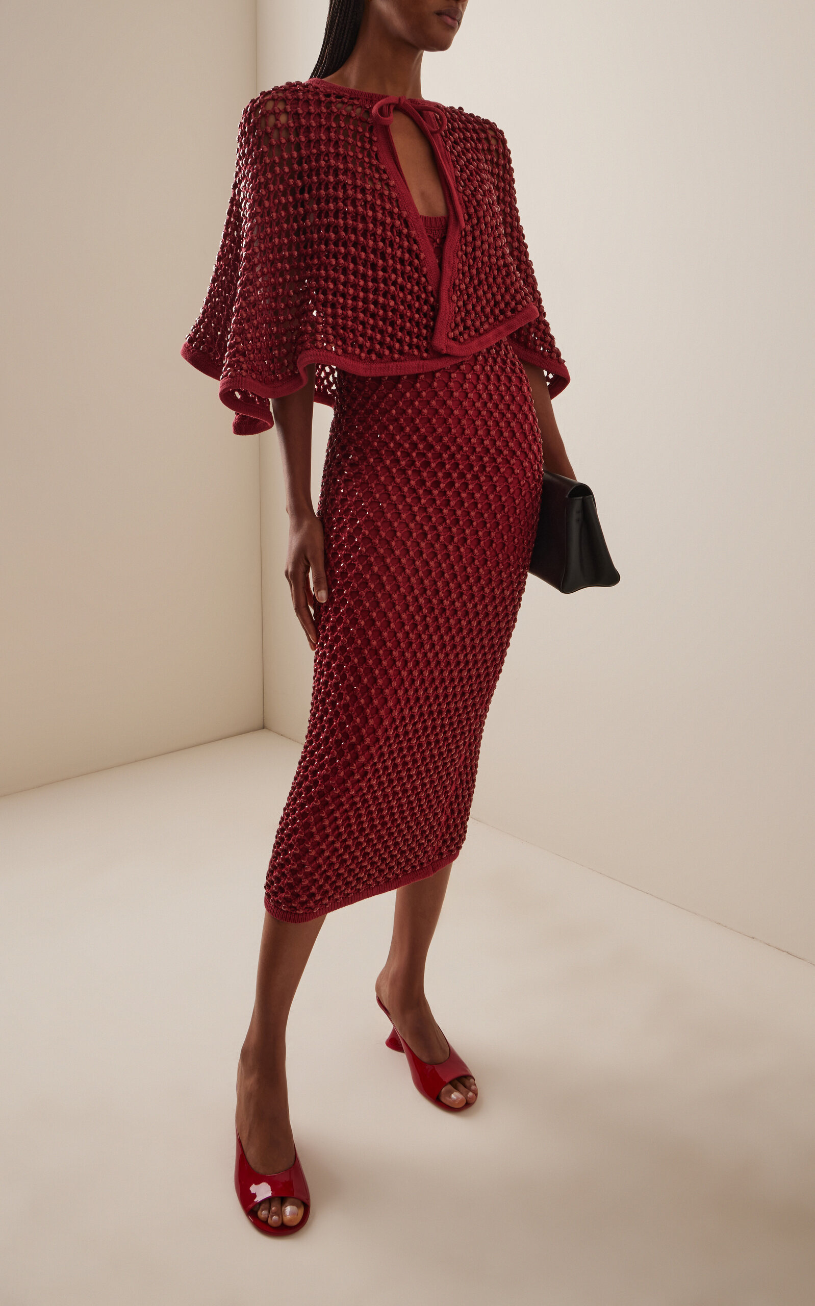 Exclusive Emin Crystal-Embellished Knit Midi Dress red - 2
