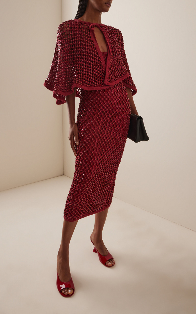 diotima Exclusive Emin Crystal-Embellished Knit Midi Dress red outlook