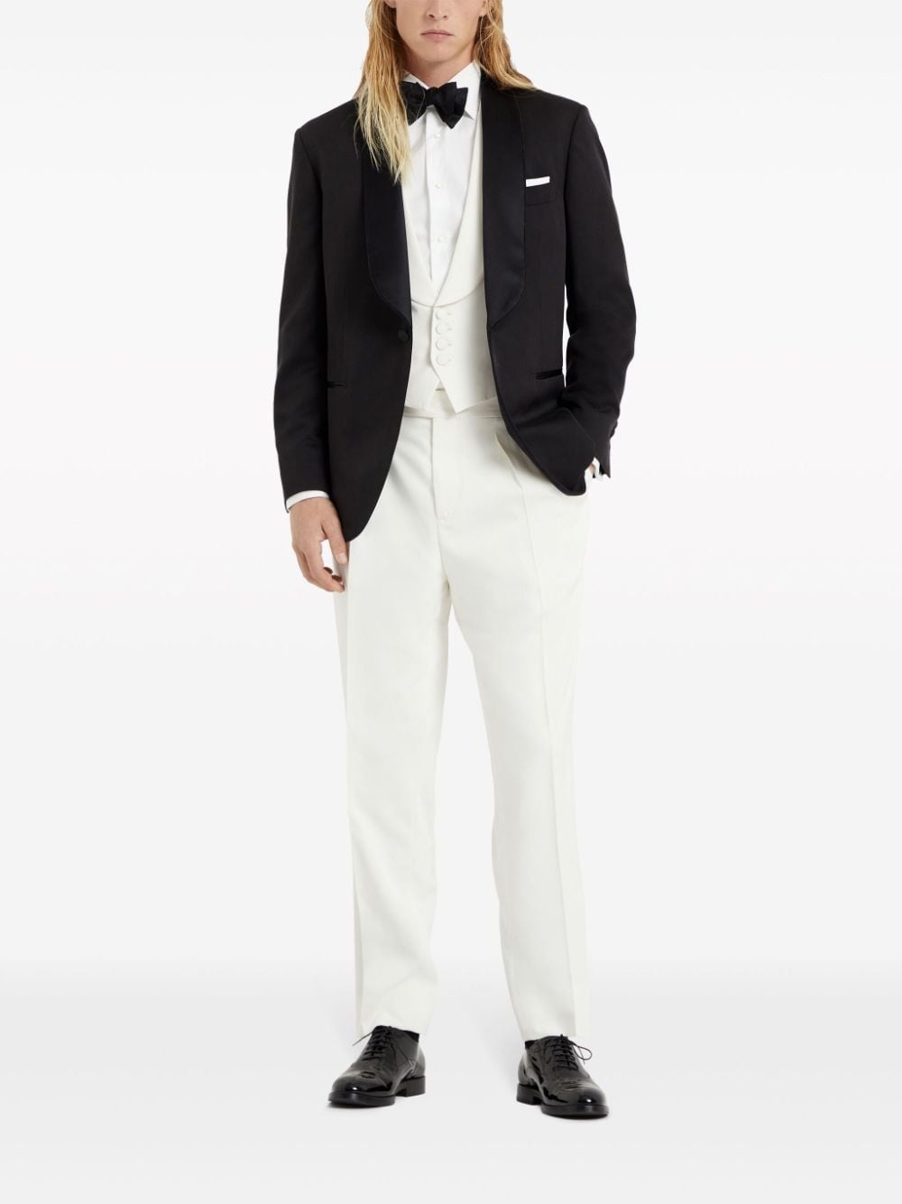 shawl-lapels silk waistcoat - 2