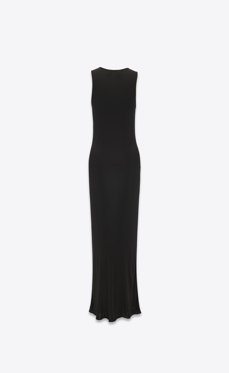 SAINT LAURENT long tank dress in shiny jersey outlook