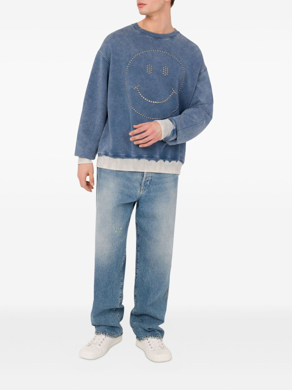 smiley face-studded sweatshirt - 2