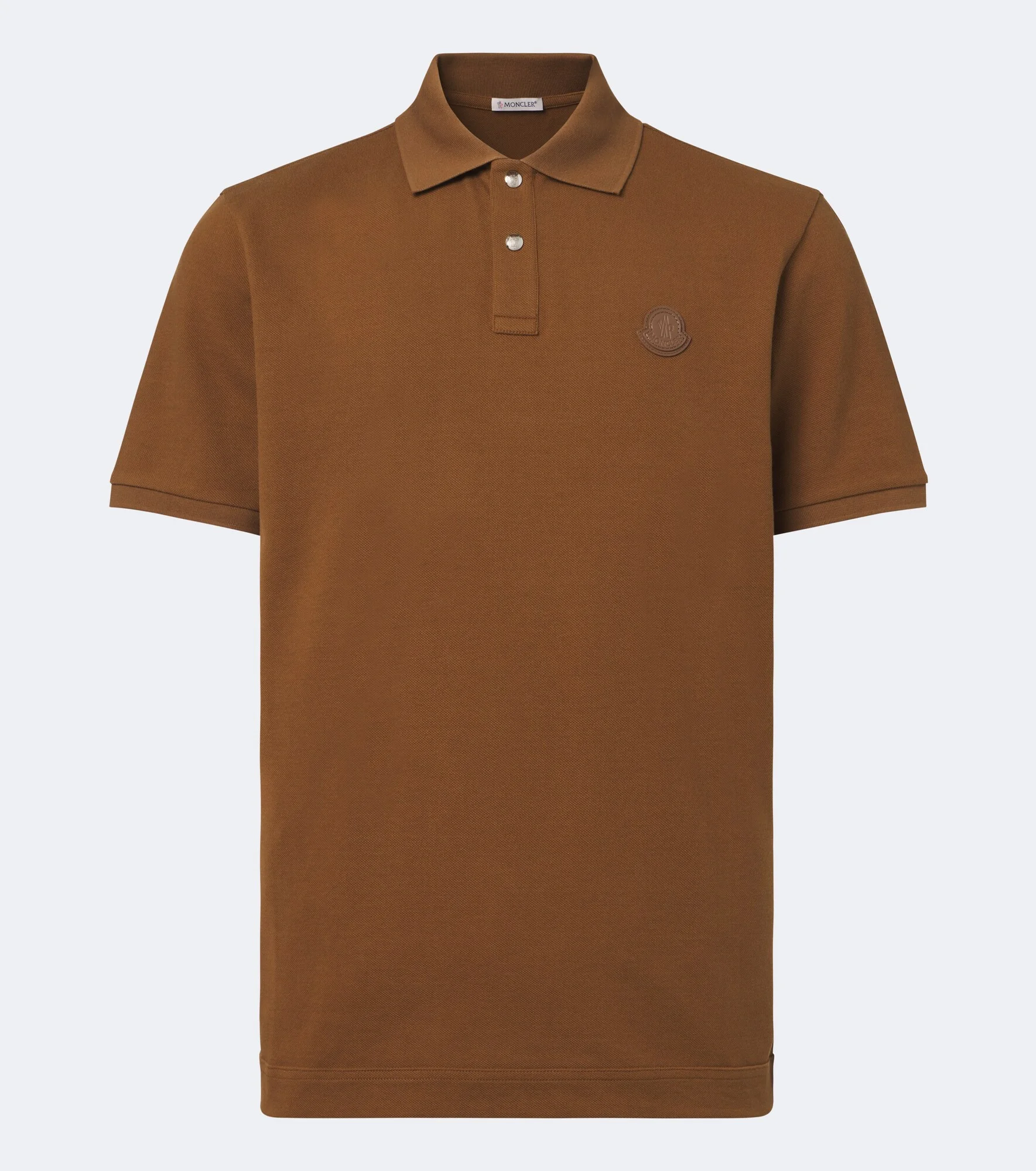 Leather-trimmed cotton piqué polo shirt - 1