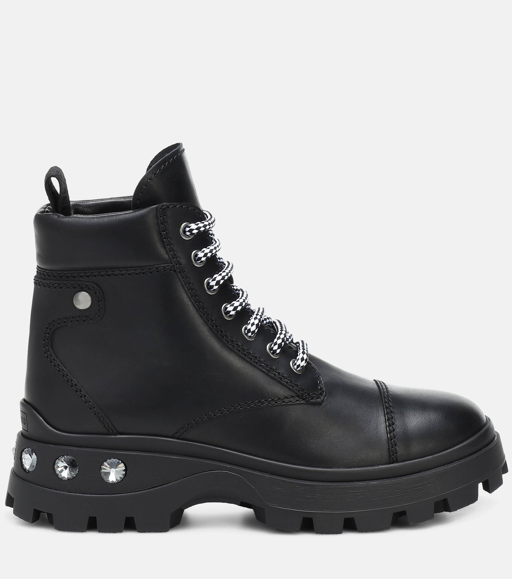 Embellished leather ankle boots - 5