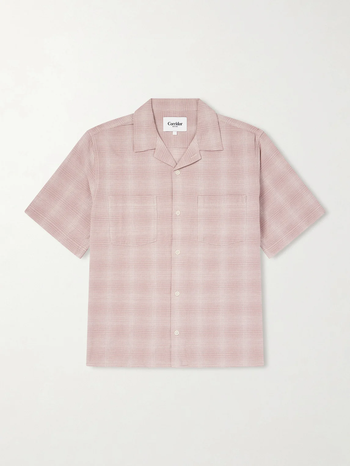 Convertible-Collar Checked Cotton and Linen-Blend Shirt - 1