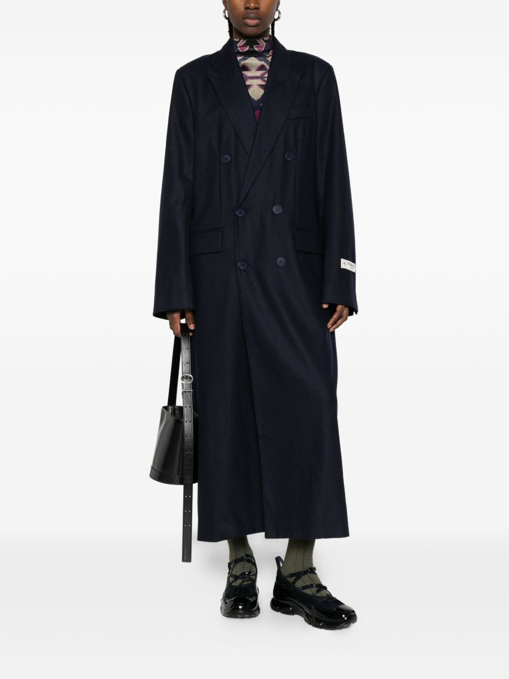 wool-blend double-breasted coat - 2
