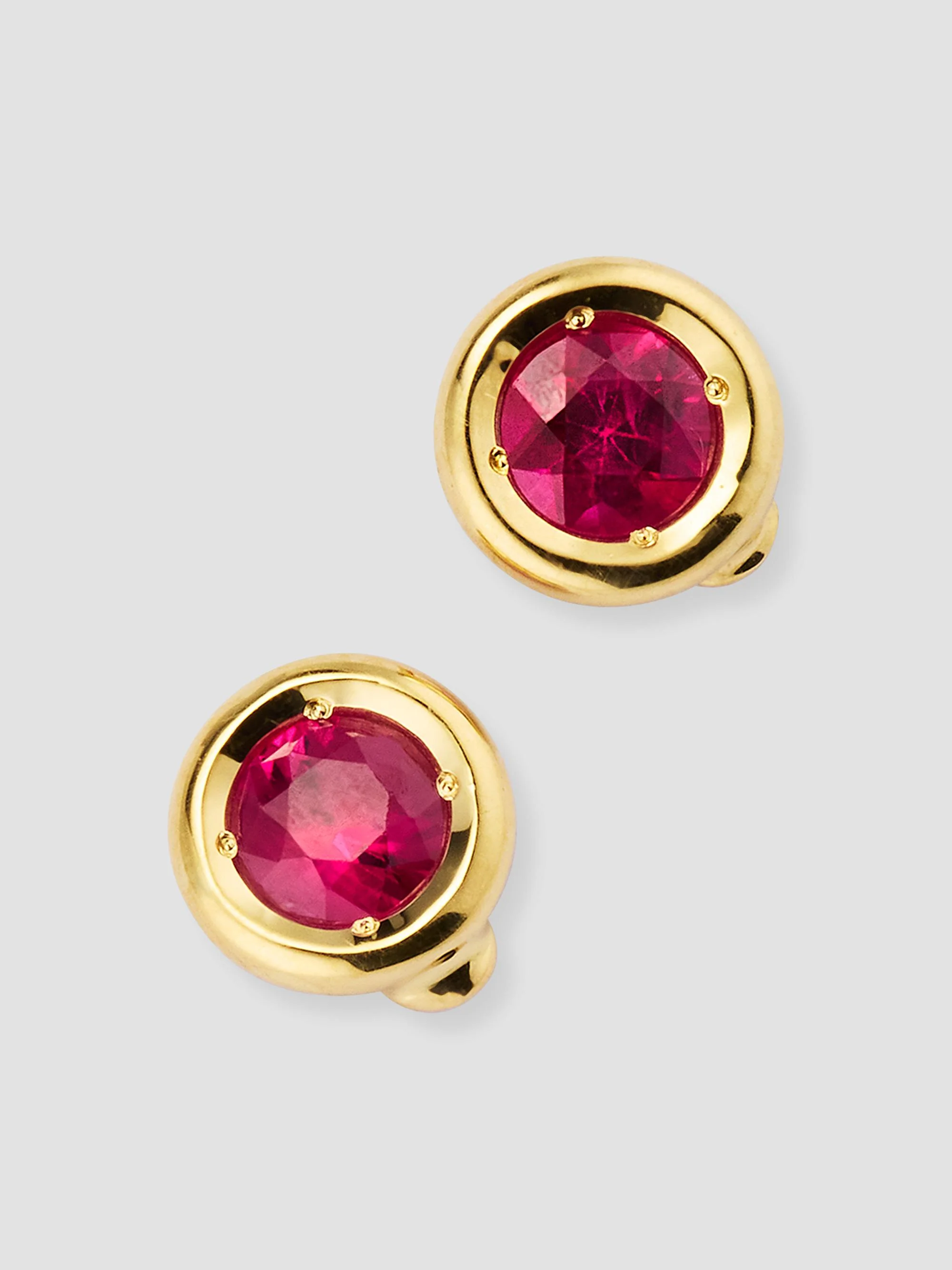 Women's 18K Gold Ruby Pendant Necklace with Diamond Halo - Ruby - 1