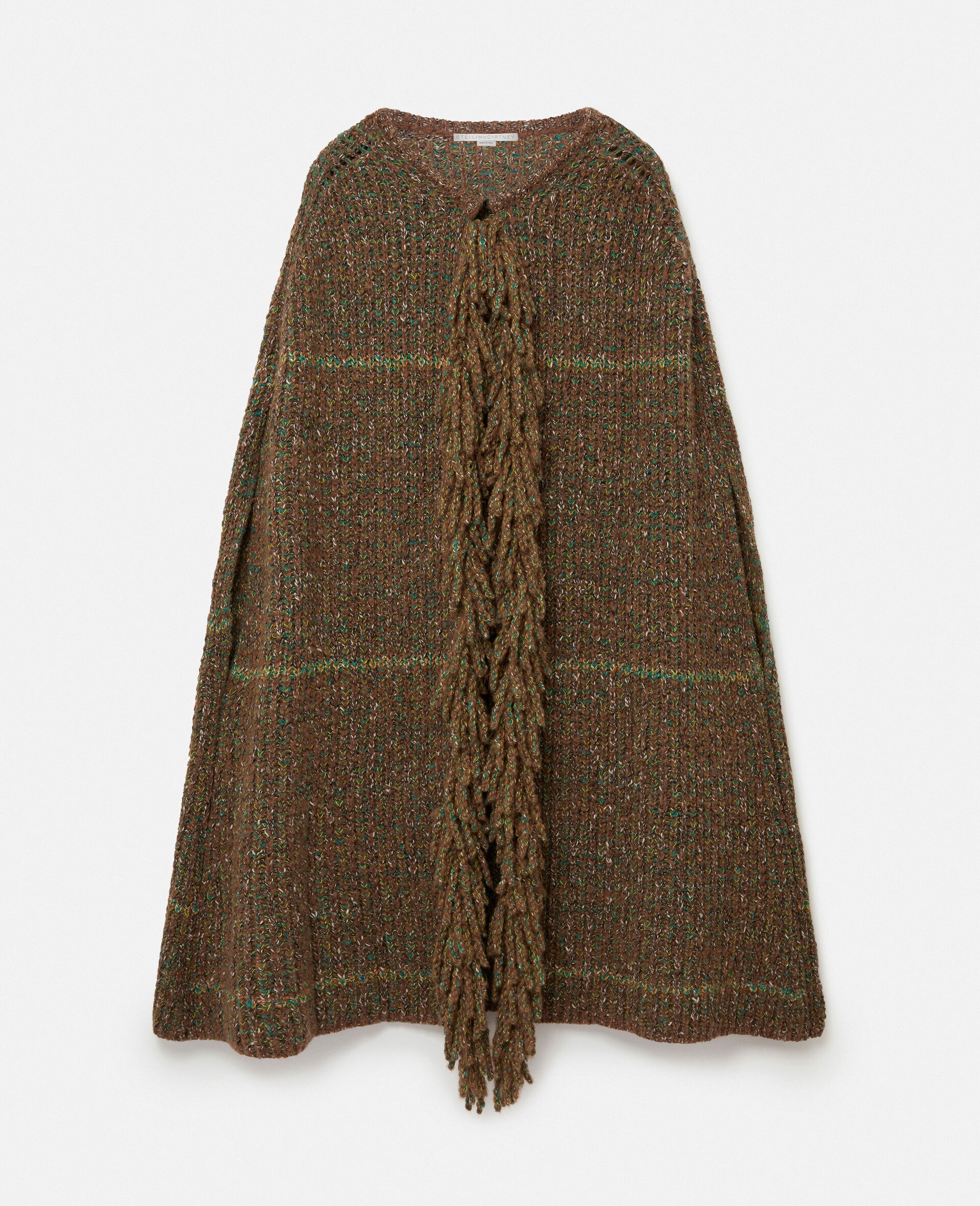 Tweed Knit Cape Coat - 1