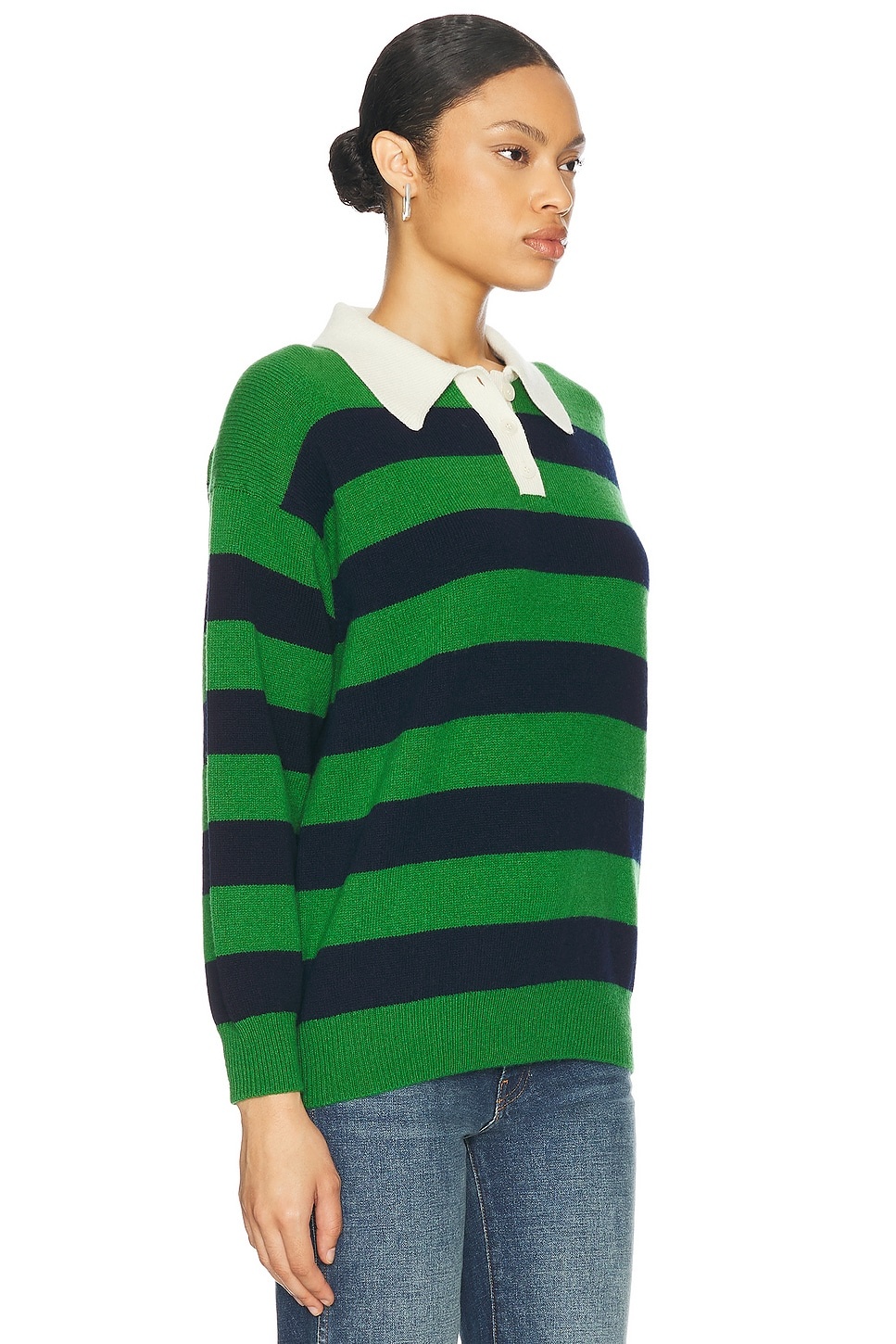 Edith Stripe Polo Sweater - 2
