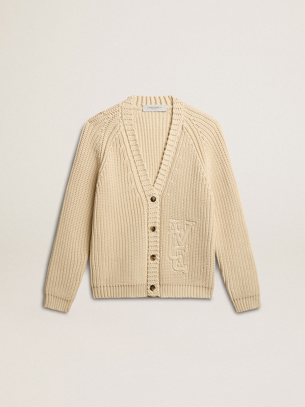 Women's cotton cardigan with embroidery on the front - 1