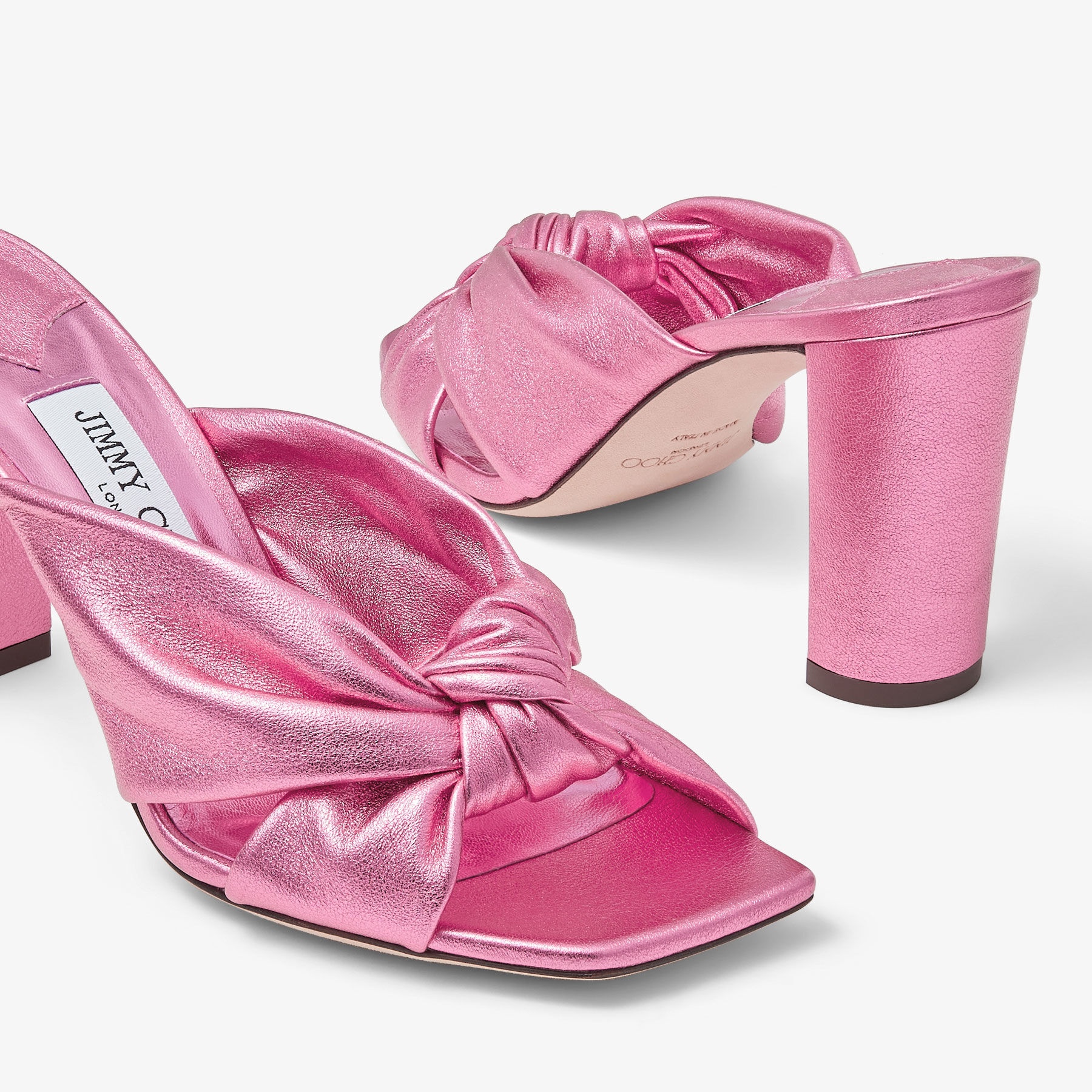 Avenue 85
Candy Pink Metallic Nappa Leather Mules - 3