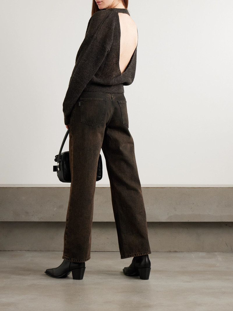 HAIKURE Blair open-back ribbed-knit sweater Brown outlook