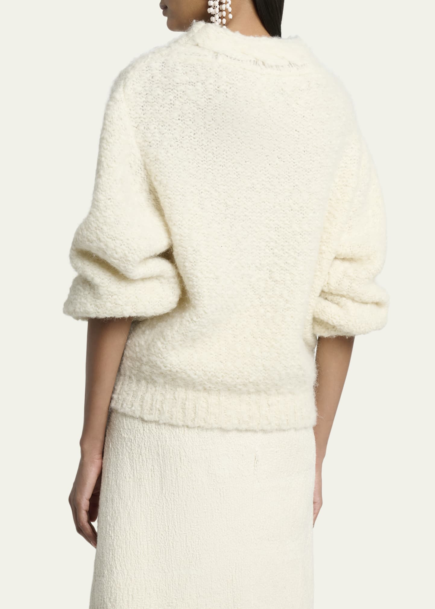 Romane Irish Funnel-Neck Alpaca Sweater - 3