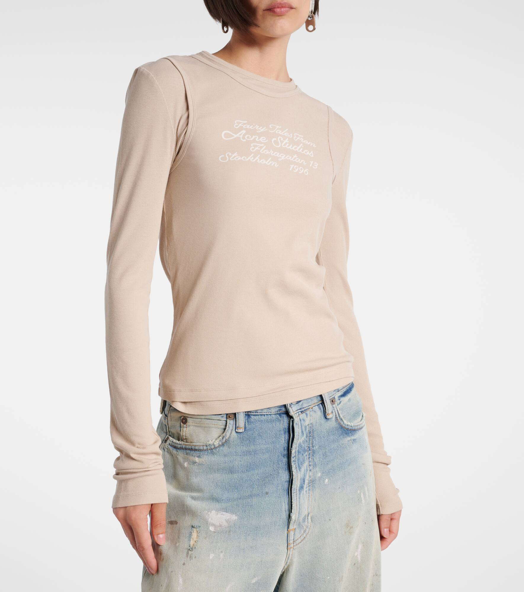 Layered printed cotton-blend T-shirt - 6