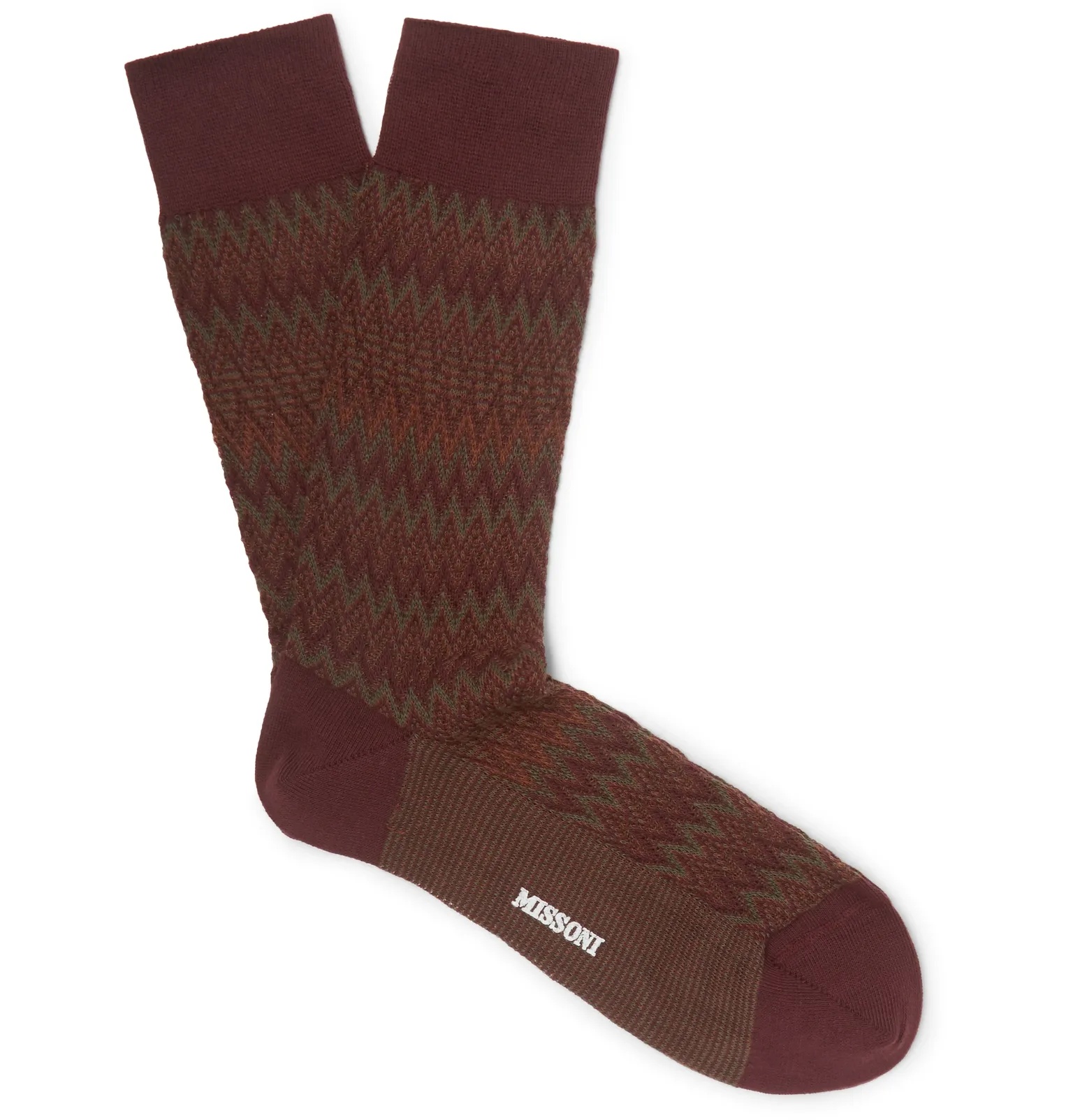 Crochet-Knit Cotton-Blend Socks - 1