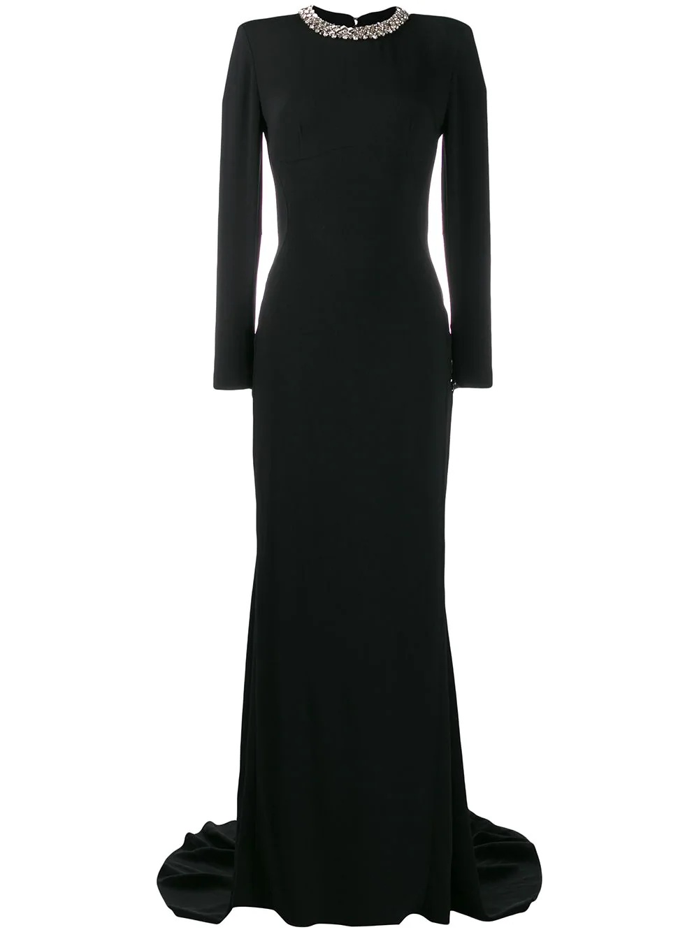 jewel collar evening gown - 1