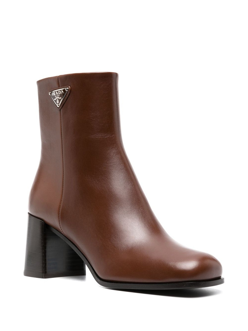 Prada triangle-logo leather boots outlook