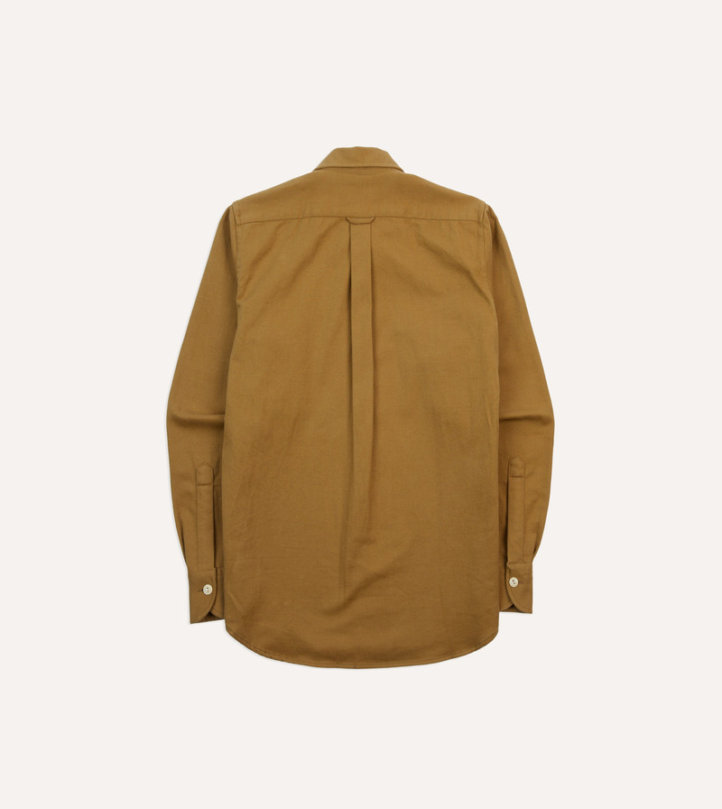 Sand Brushed Cotton Twill Two-Pocket Camp Collar Work Shirt 6