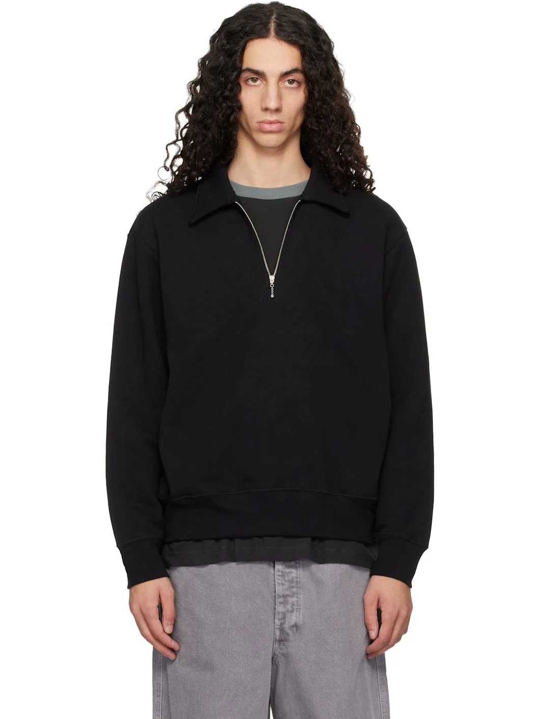 Black Quarter Zip Sweatshirt - 1