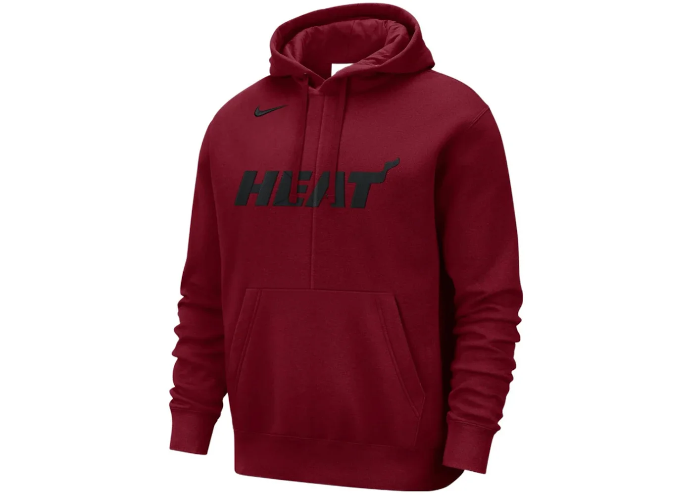 Nike NBA Miami Heat Courtside Team Logo Fleece Pullover Loose Fit Hoodie Red - 1