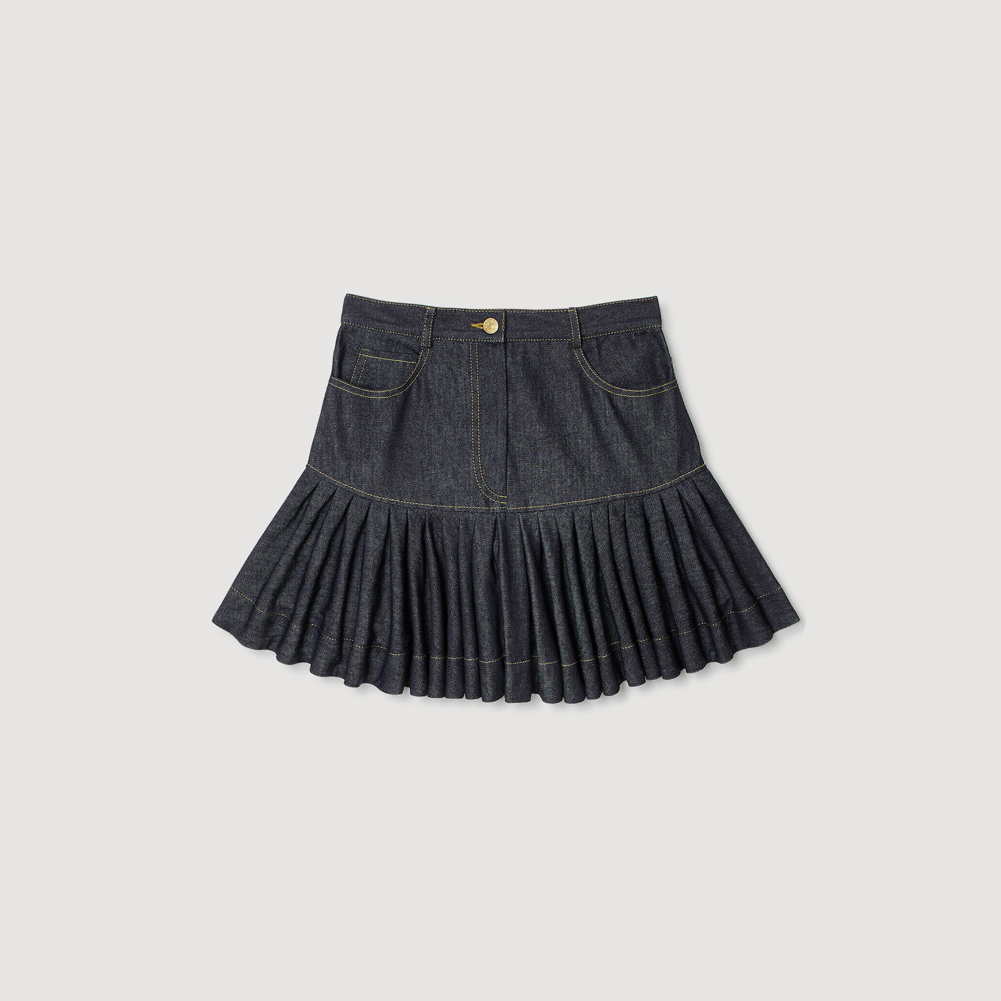 MINI DENIM RUFFLED SKIRT - 6