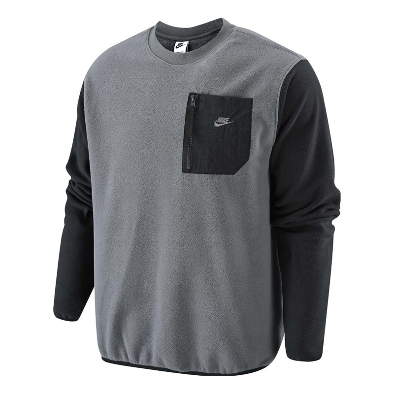 Nike pocket zipper splicing warm cotton-padded Hoodie 'Black' FD2376-068 - 1