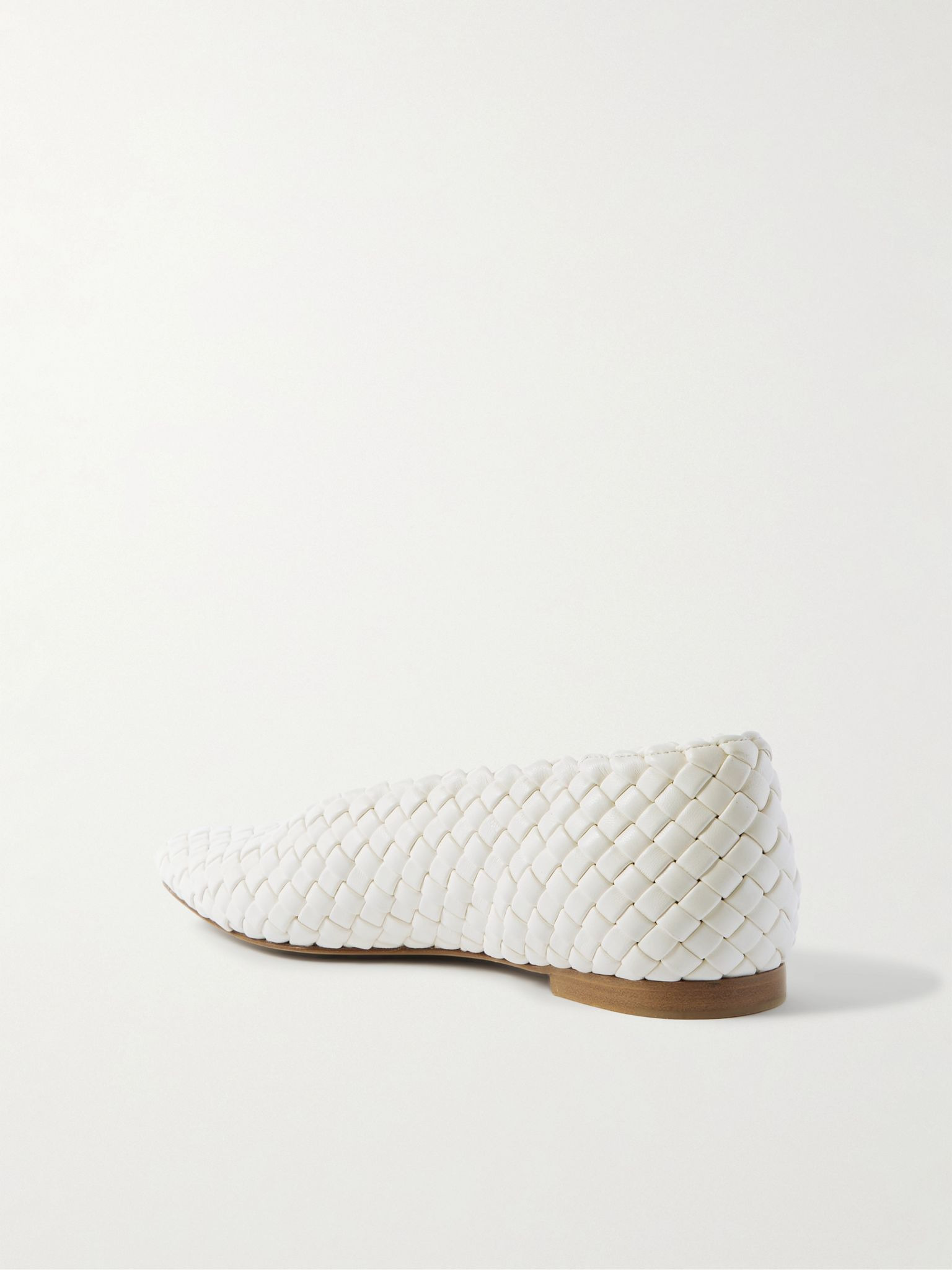 Sofia intrecciato leather point-toe flat White - 3