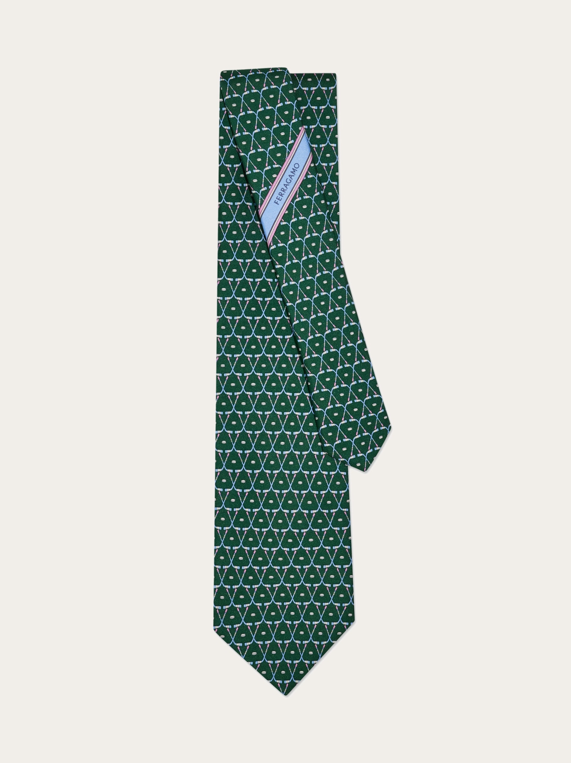 Hockey print silk tie - 3
