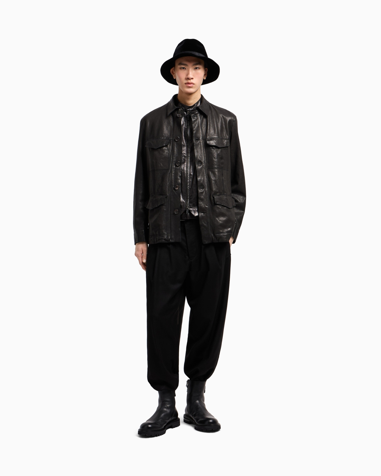 SINGLE-PLEAT LIGHTWEIGHT WOOL CLOTH TROUSERS - 2