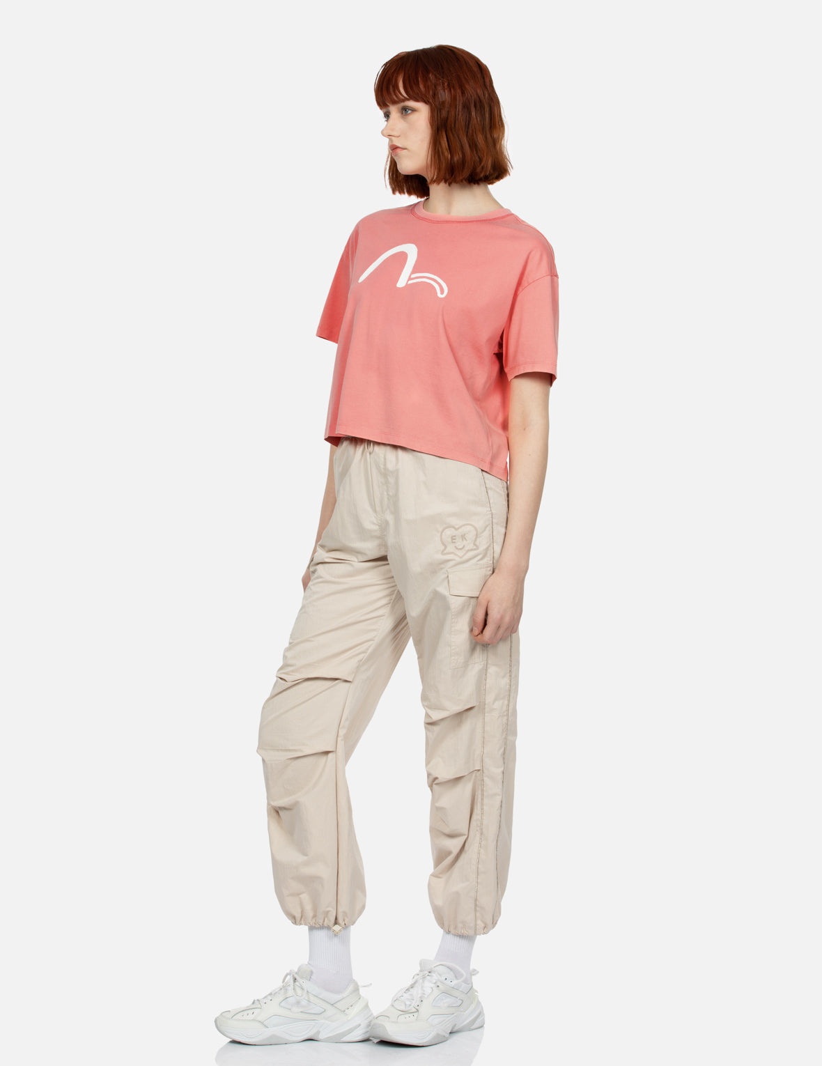 Brush Art Kamon Logo Printed Cropped T-shirt - 3