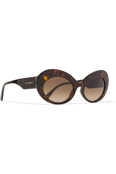 Dolce & Gabbana Oval-frame tortoiseshell acetate sunglasses outlook