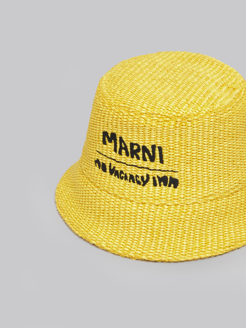 MARNI X NO VACANCY INN - YELLOW HAT IN RAFFIA FABRIC 4