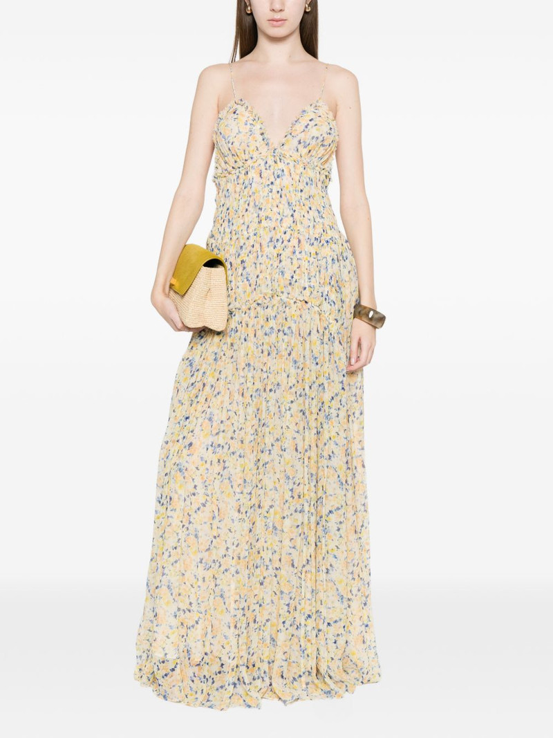 ULLA JOHNSON floral pleated maxi dress outlook