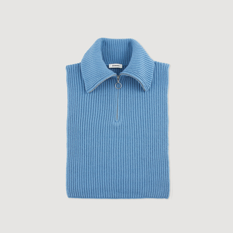 Knitted neck warmer with trucker collar 1