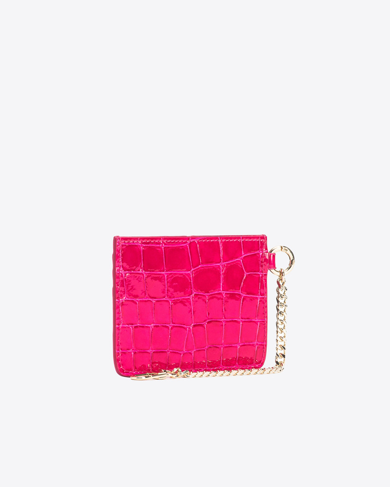 PINKO PINKO GALLERIA CARD HOLDER IN SHINY COLOURED CROC-PRINT LEATHER outlook